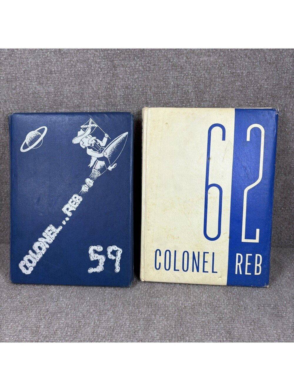 Vintage Natchez High School Mississippi Yearbook Colonel Reb 1959/1962 Lot of 2